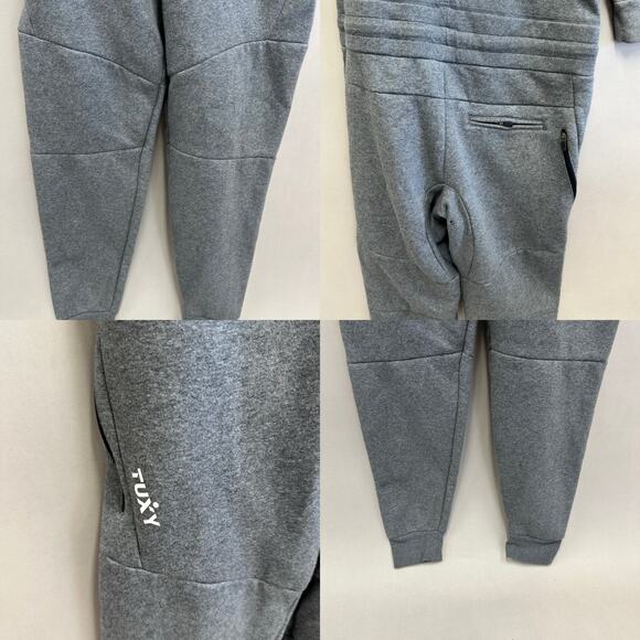 Tuxy Suit Men's Gray/Black Jumpsuit One Piece Hoodie Sweatsuit Size Large - Picture 10 of 16